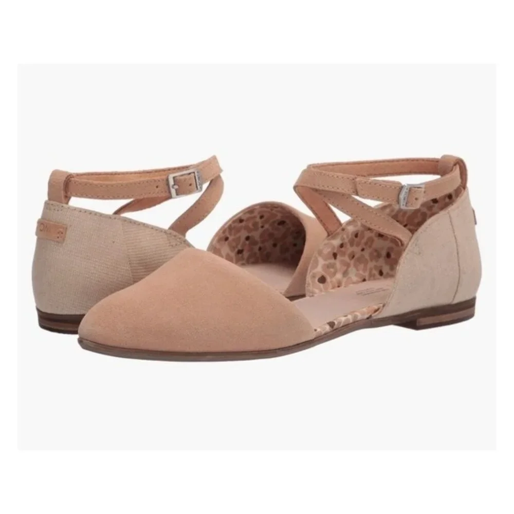 TOMS Julie Ankle Strap Flat - Picture 1 of 9